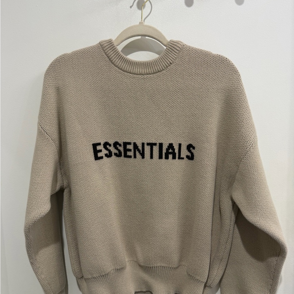 Essentials Tan Crewneck Sweater